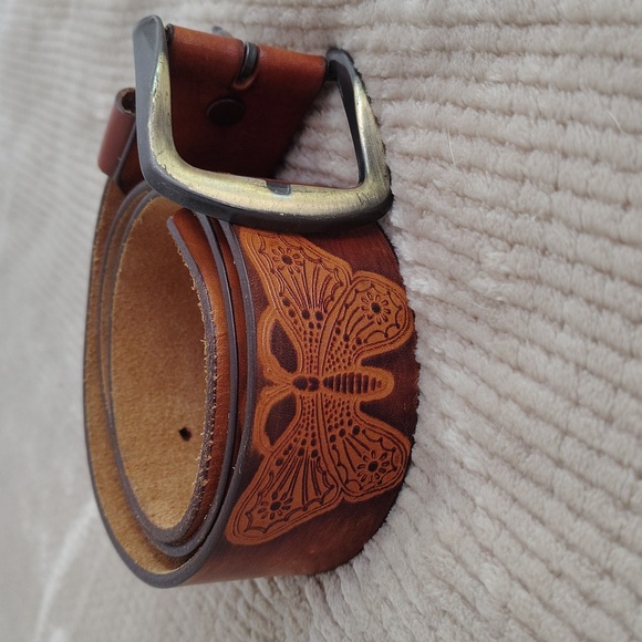 Hand Stained Latitan Leather 6513 Size 34 Butterfly Belt - Picture 12 of 12